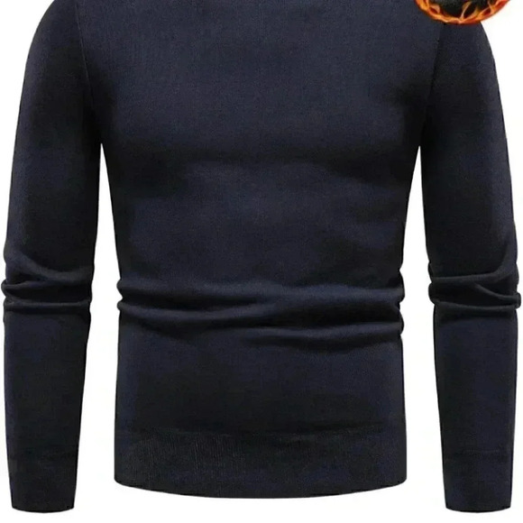 Dark Blue Mens Turtleneck Sweater - Picture 2 of 7